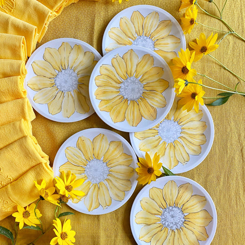 6 assiettes tournesol